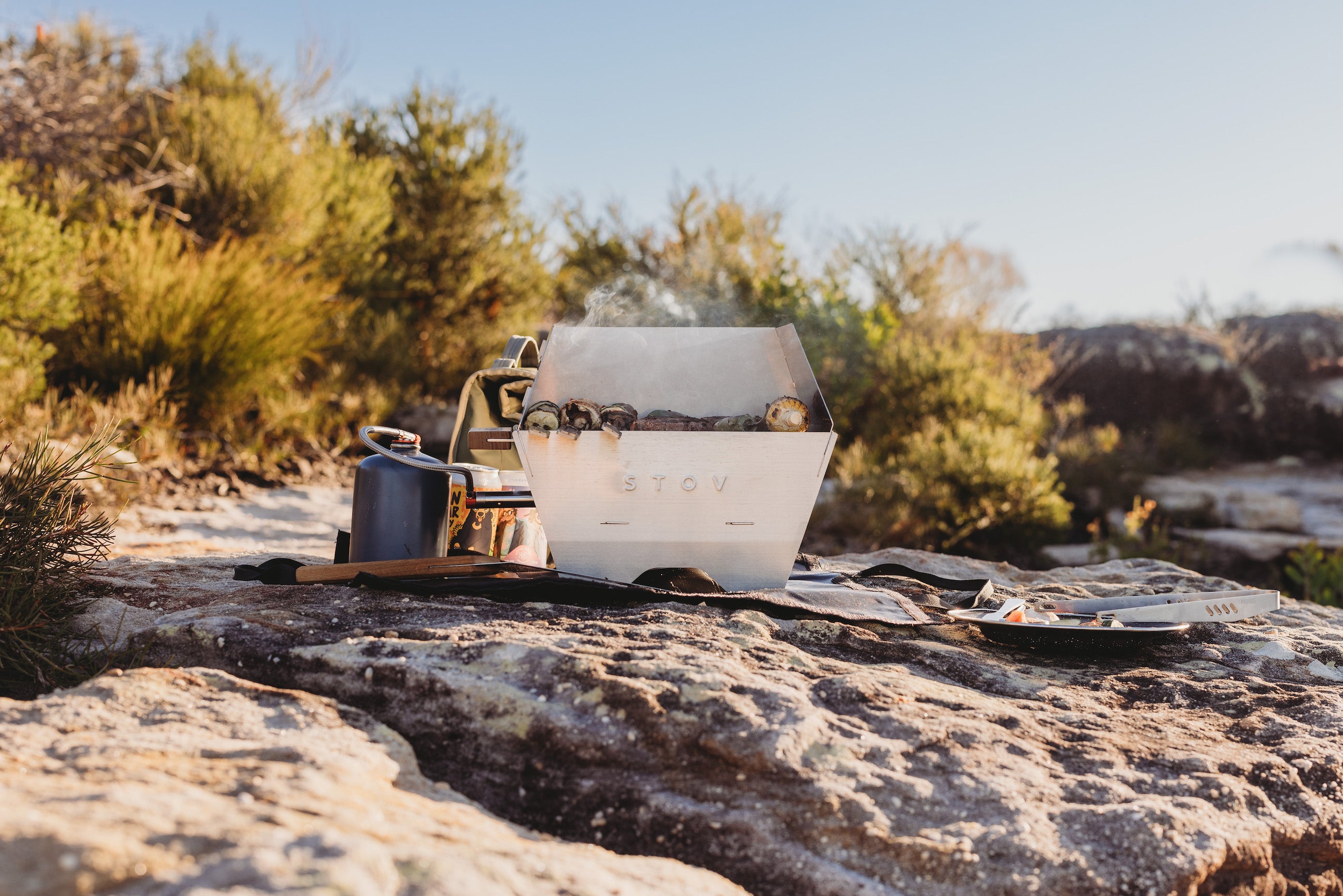 The ultimate portable gas bbq built for going places - the STOV BBQ ideal for camping, hiking, on the boat, picnics and the balcony.