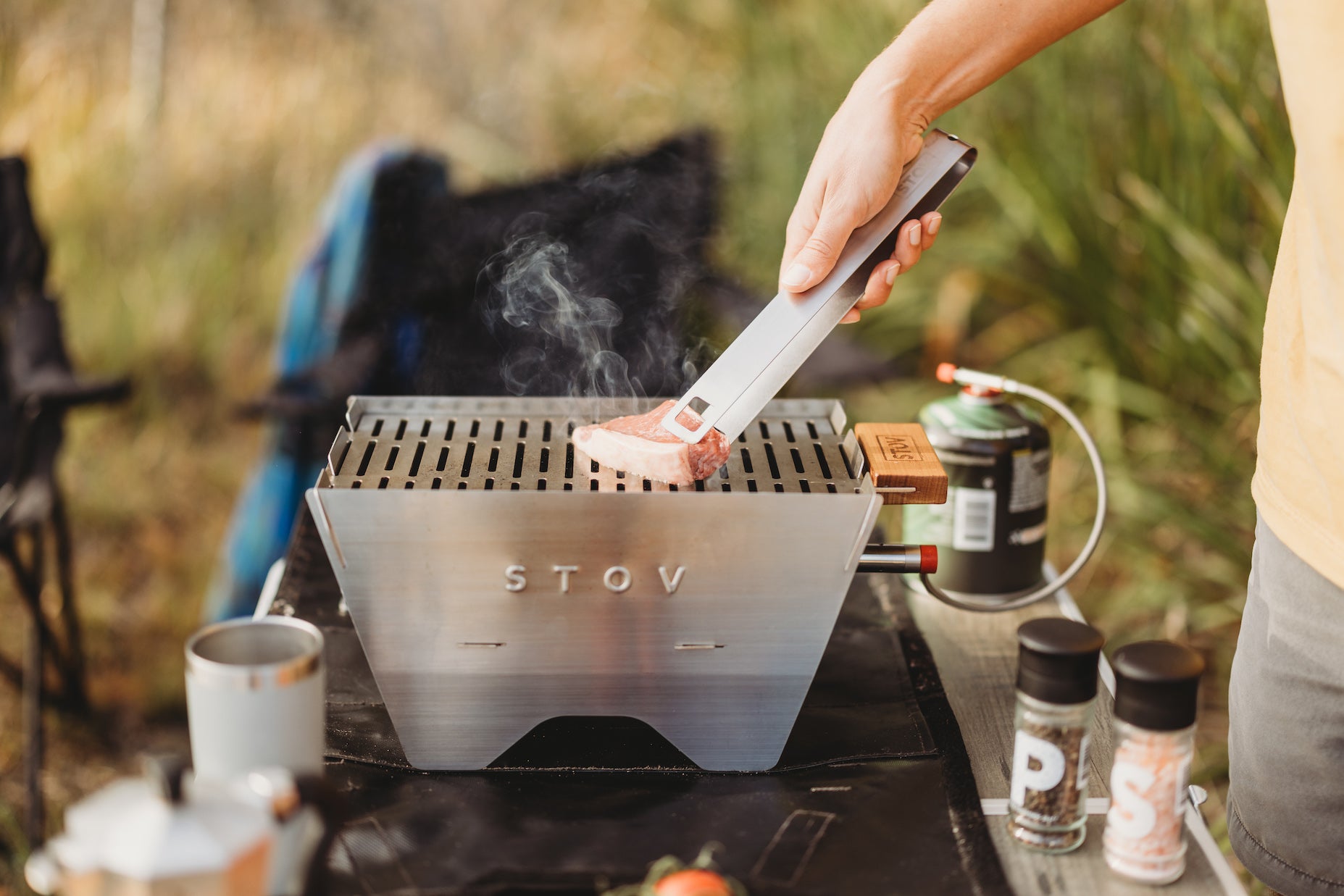 Cooking on the STOV BBQ - during total fire bans BBQing with a gas barbecue might be allowed.