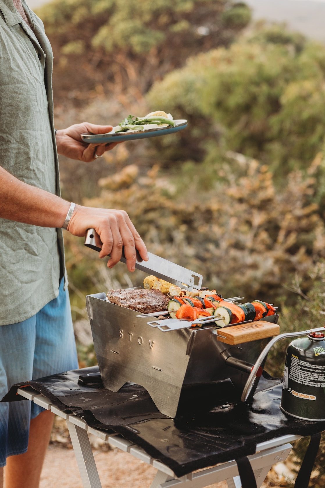 Outdoor cooking made easy on the STOV BBQ. The only gas barbecue that you can take anywhere.