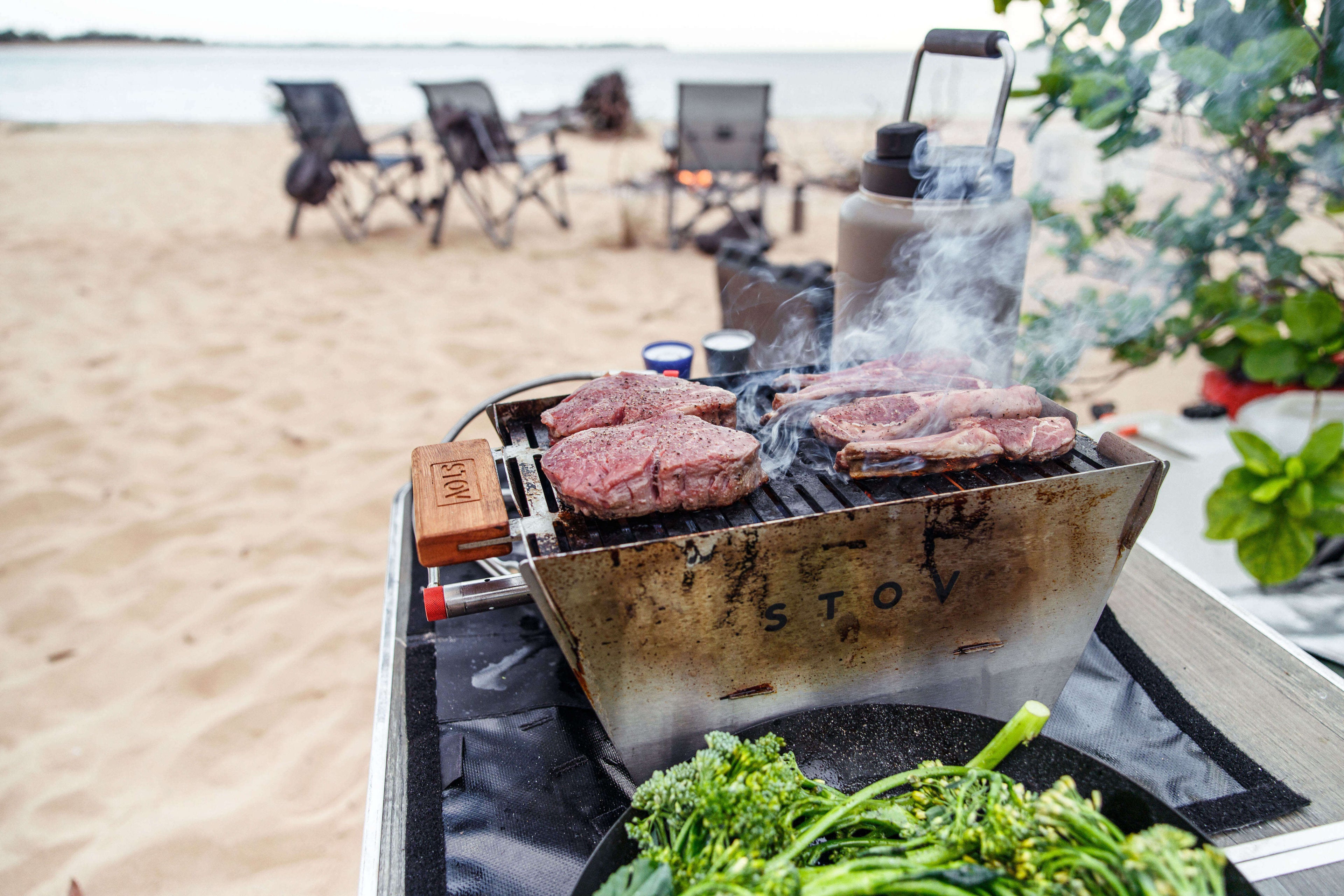 Unlike the weber baby and charcoal grills, the STOV BBQ is a portable bbq type that can be fired up in no time on any of our adventures
