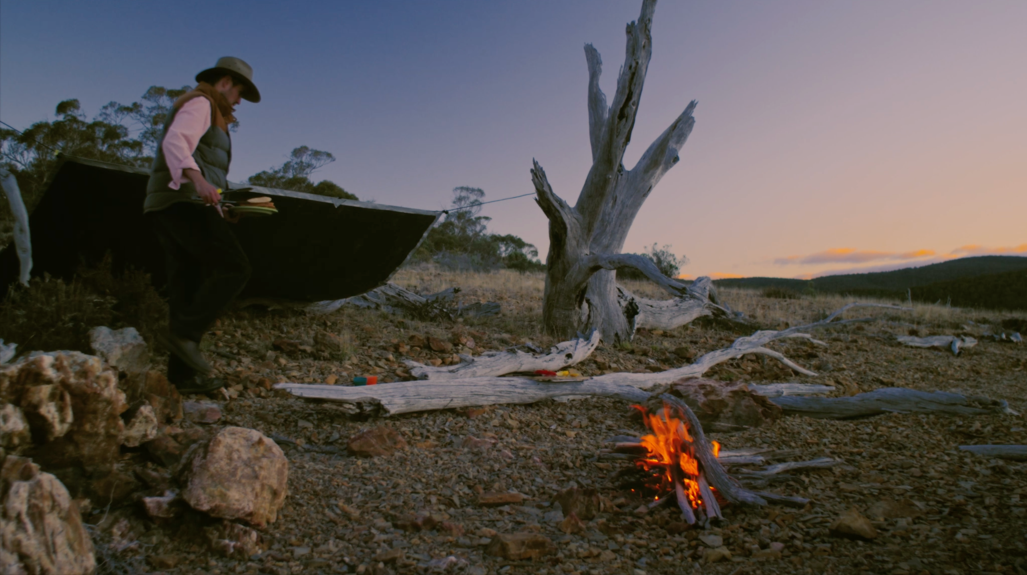 Using a portable BBQ while out camping in Australia