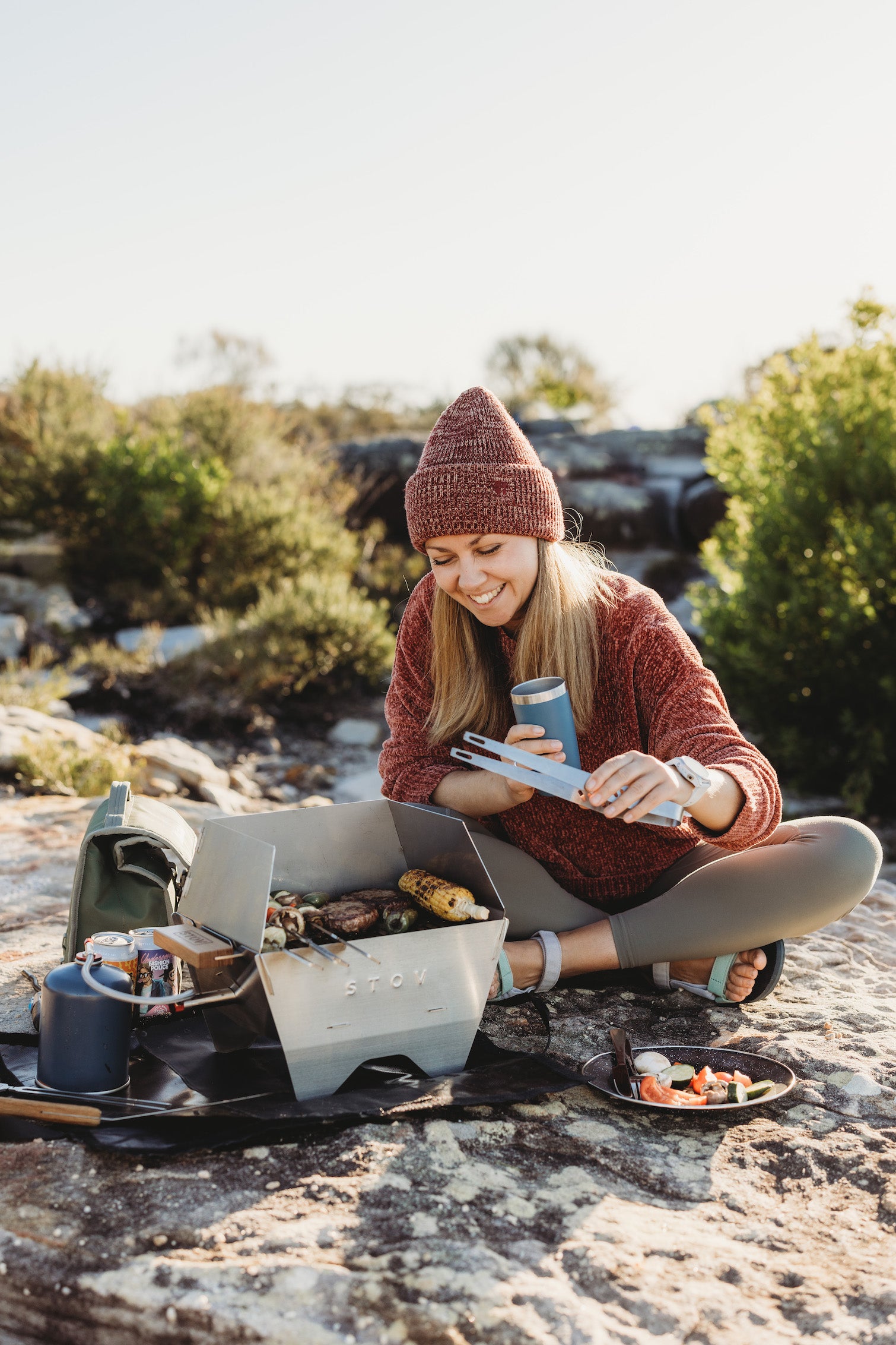 Cooking on the STOV BBQ while out camping is so convenient as there is no need for charcoal.